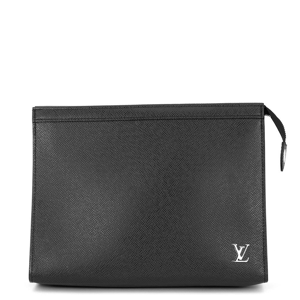Louis Vuitton Taiga Pochette Voyage Clutch Bag Black